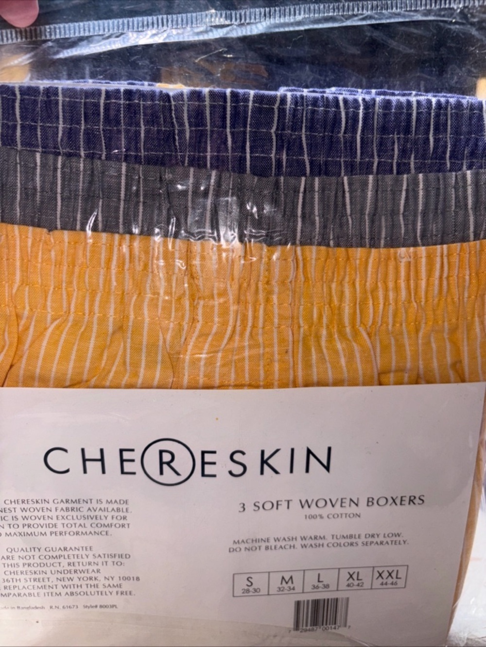 Ron Chereskin Mens 3 Pack Soft Woven Cotton Boxers Blue White XXL - Picture 11 of 11